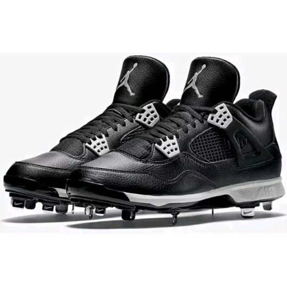 Nike Air Jordan 4 lV Retro Baseball Metal Cleats Black 807710-010 Men's  size 15